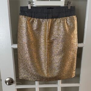 J.Crew Collection Shimmering Gold and Black Pencil Skirt size 6